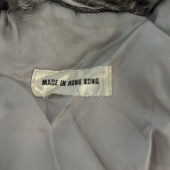 Vintage 70s Gray Dyed Genuine Rabbit Fur Jacket Made in Hong Kong - Picture 7 of 12